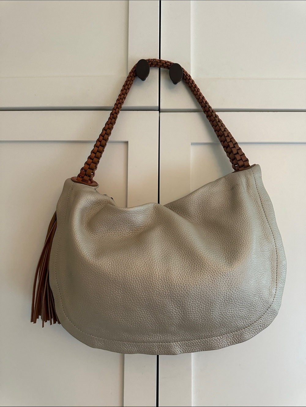 VINTAGE BORSETTA MILANO PEBBLE LEATHER BAG